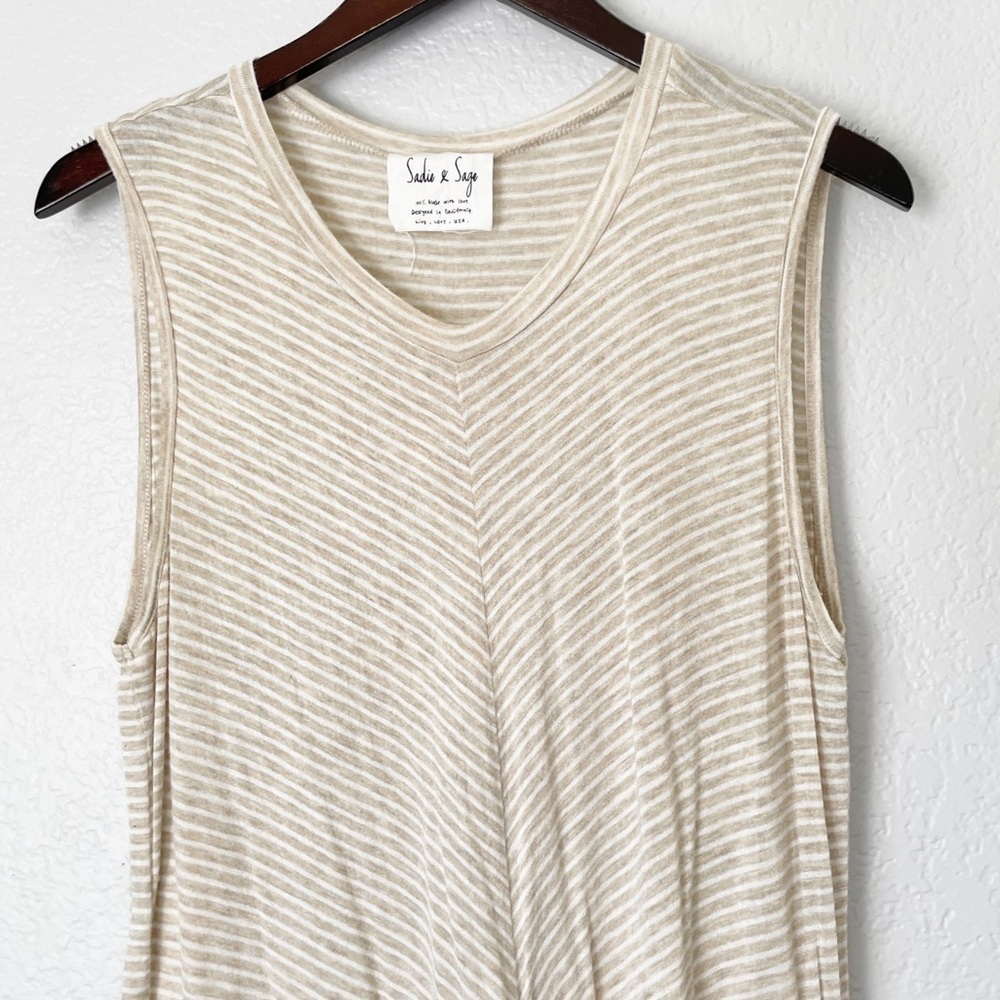 Sadie & Sage Cream Striped Tank Top - Picture 3 of 4